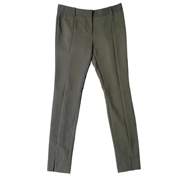 Aritzia Wilfred Pant Split Ankle straight Leg Trouser Midrise Pleated Army Green - Picture 2 of 16